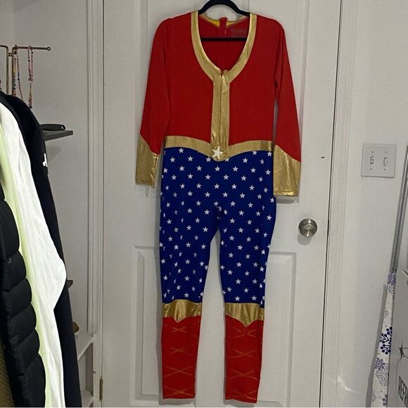Tipsy Elves Red and Blue Star Jumpsuit - Picture 1 of 7